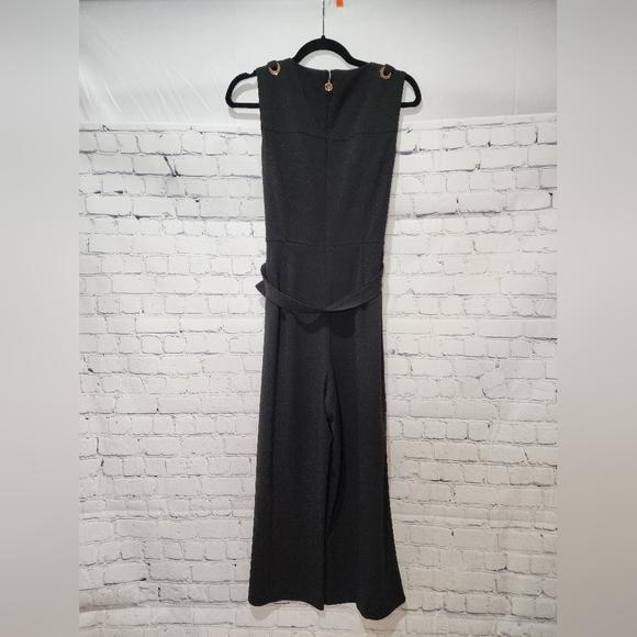 Tommy Hilfiger Women's sleeveless Tie Waist, Solid slim jumpsuit, Black, Size 8 - Picture 8 of 9